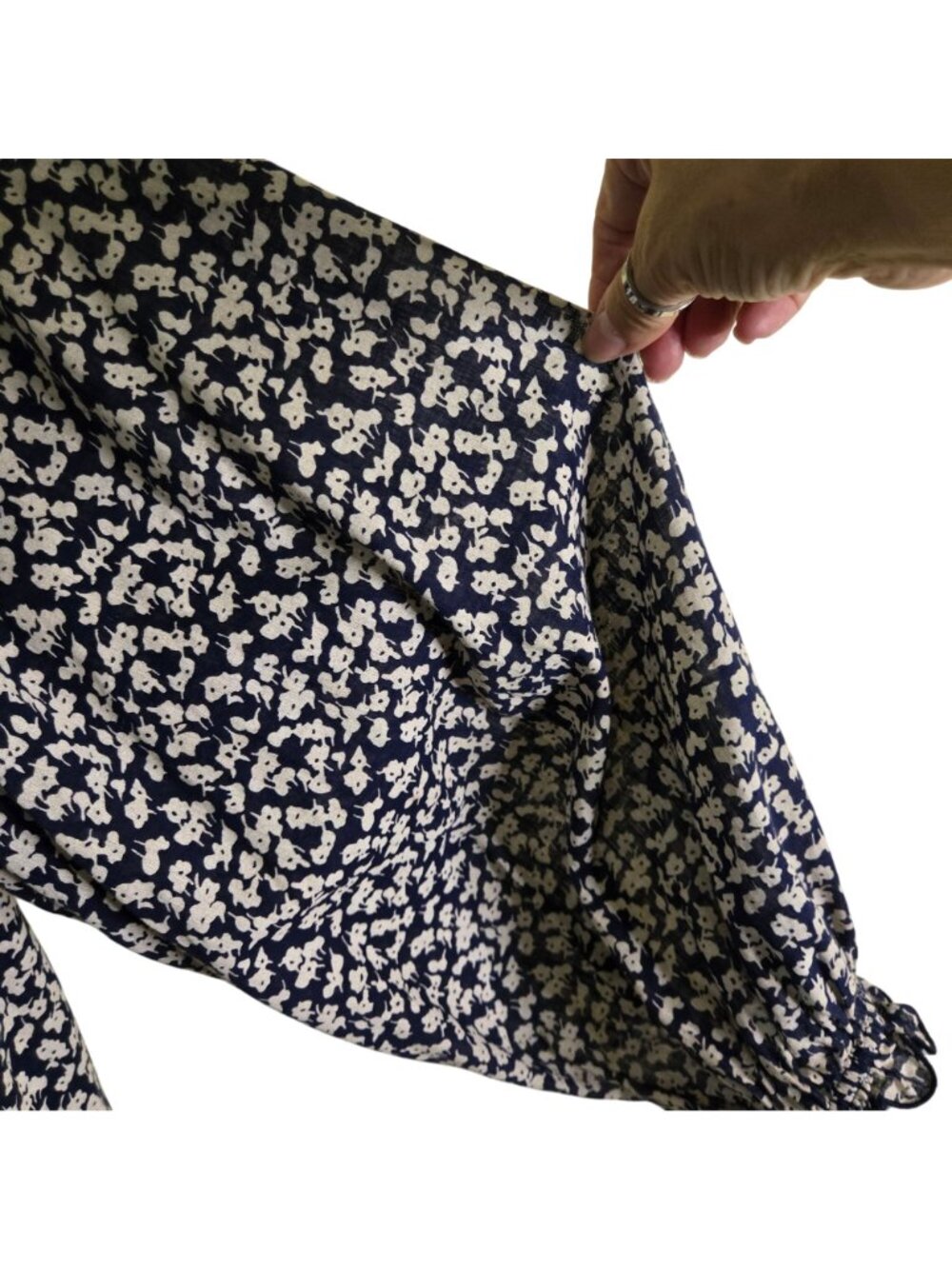 The Great The Song Blouse Navy Bohemian Ruffled Balloon Sleeve Size 2/M - Picture 10 of 14